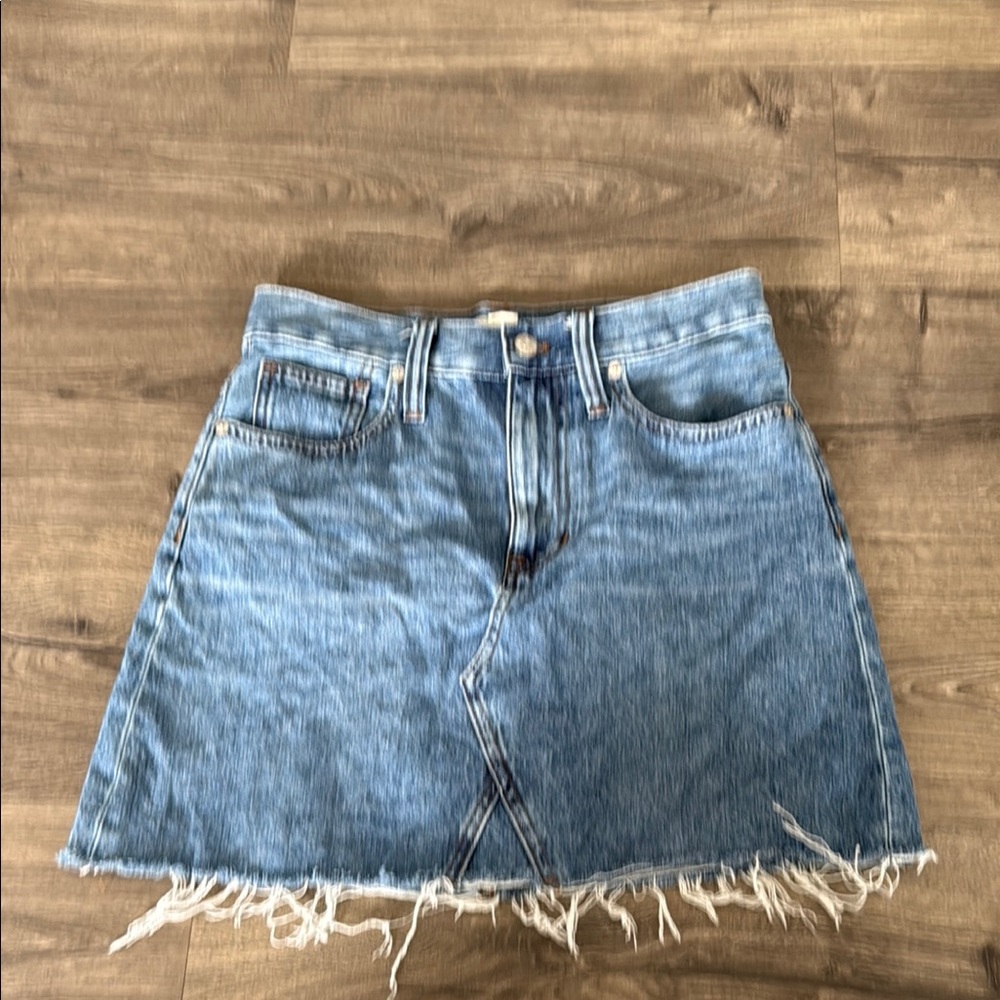 MADEWELL Denim Frayed Hem Skirt size 26